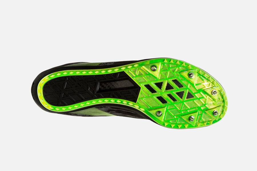 Brooks ELMN8 v5 Spikes Shoes - Mens - Black/Green - GM2931845